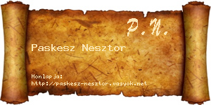 Paskesz Nesztor névjegykártya